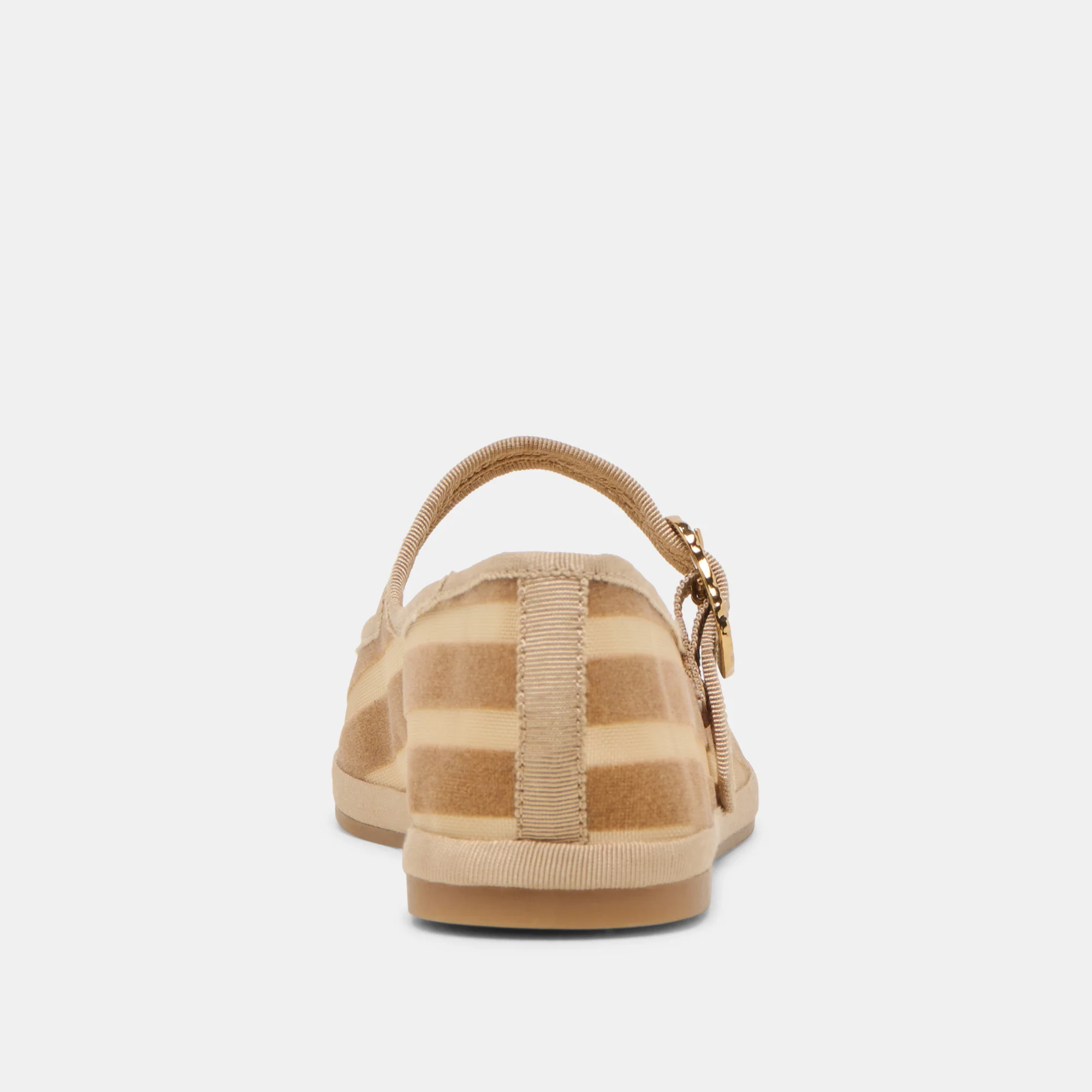 TAMEKA BALLET FLATS TAN STRIPE MESH - Image 6