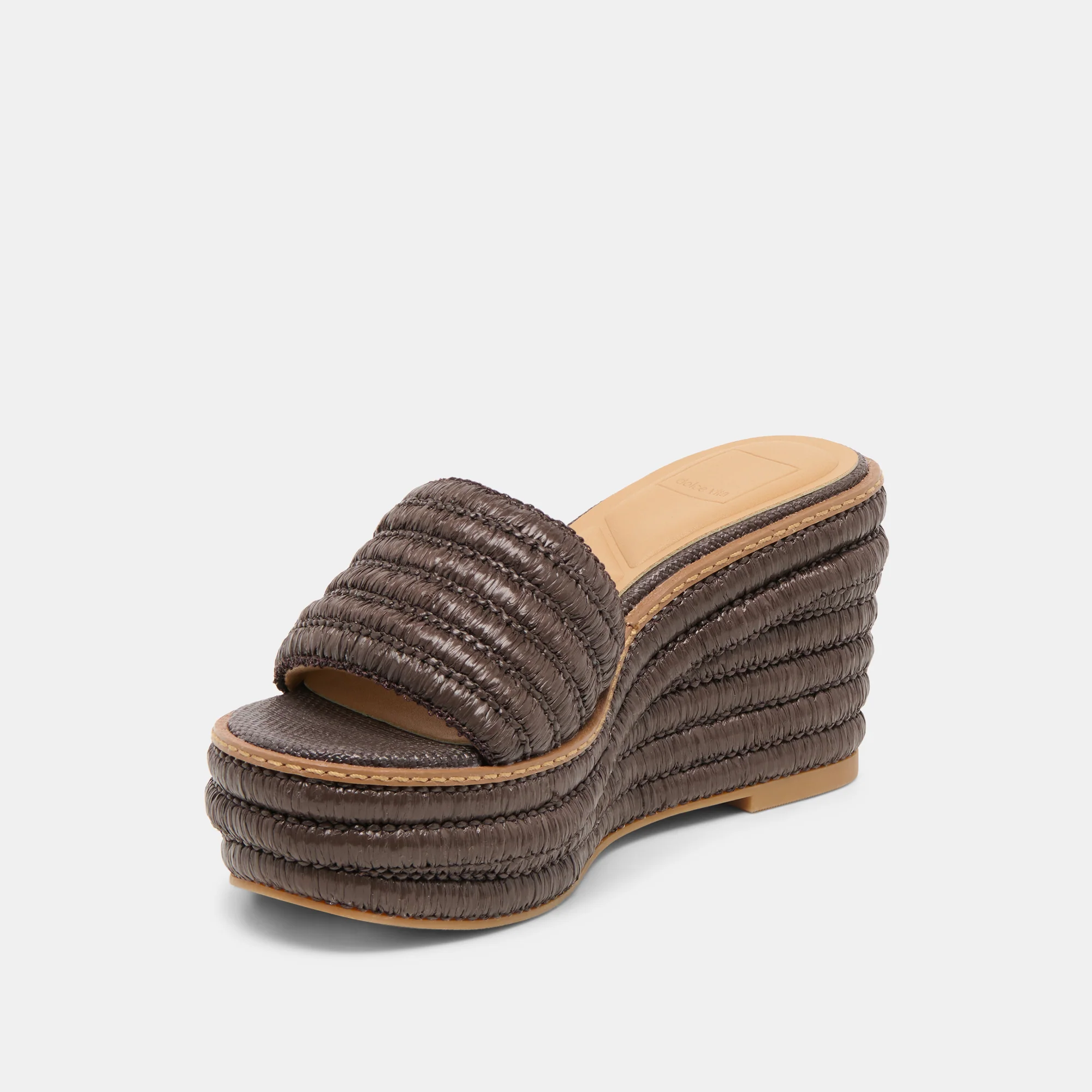 THRONE WIDE WEDGES CHOCOLATE RAFFIA - Image 4