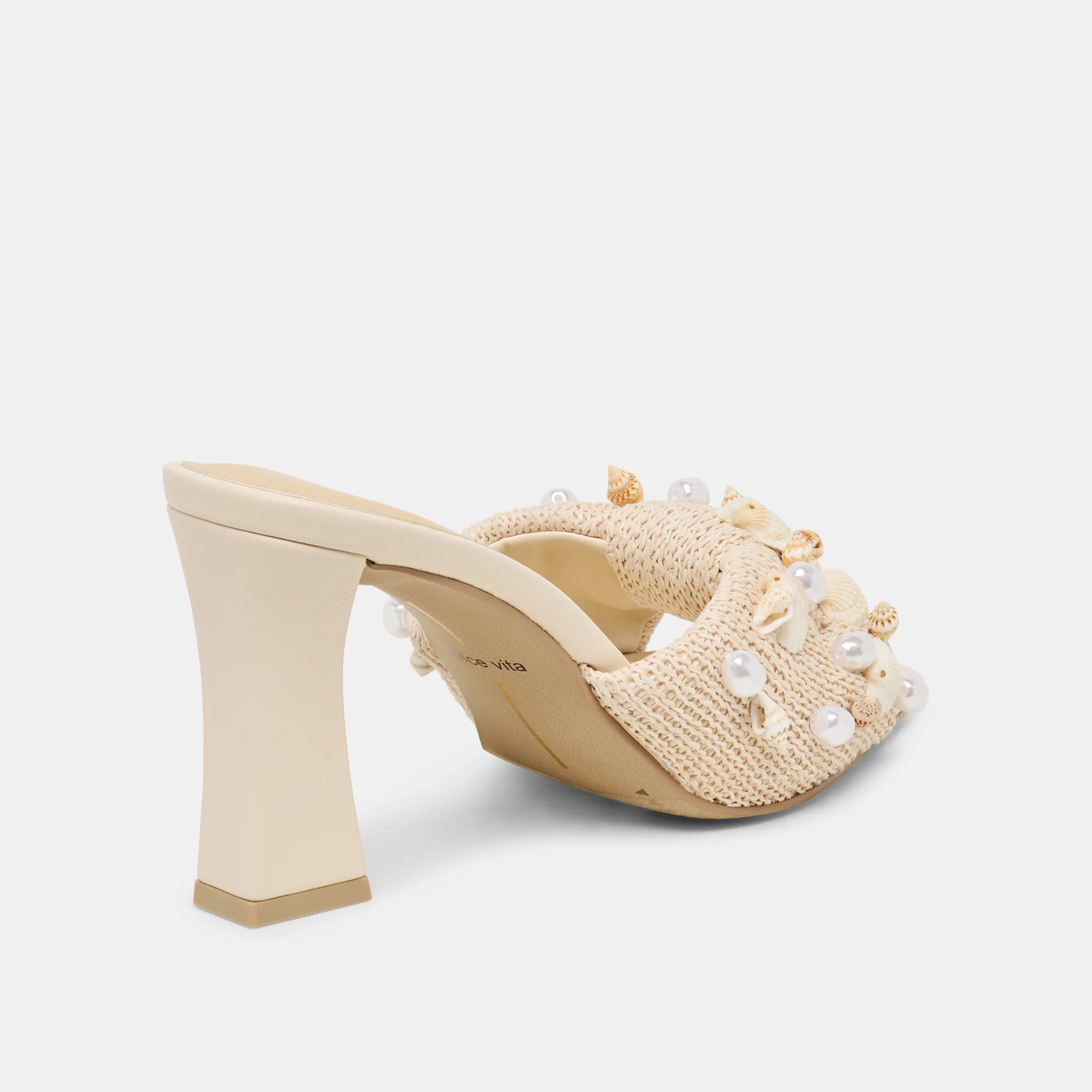 TYLAH HEELS OATMEAL BEADED RAFFIA - Image 3