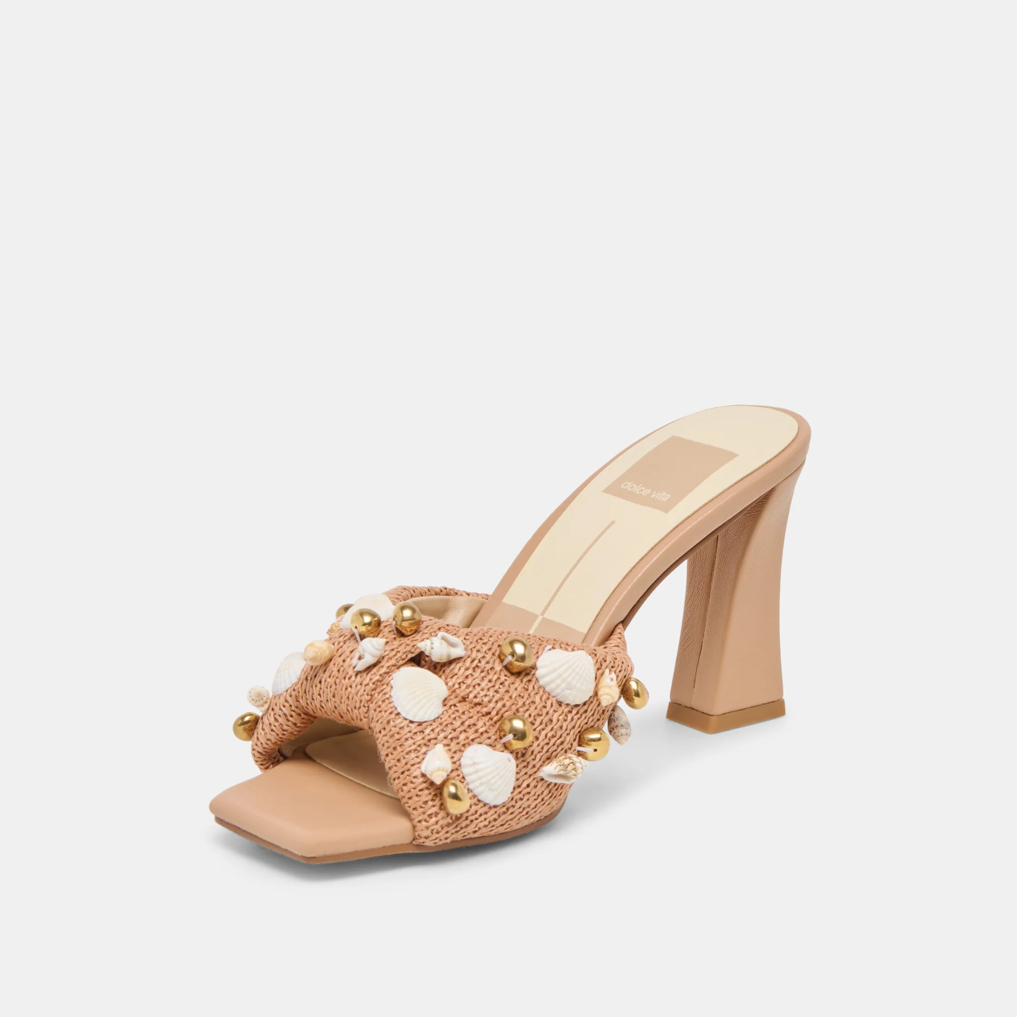 TYLAH HEELS TOFFEE BEADED RAFFIA - Image 6