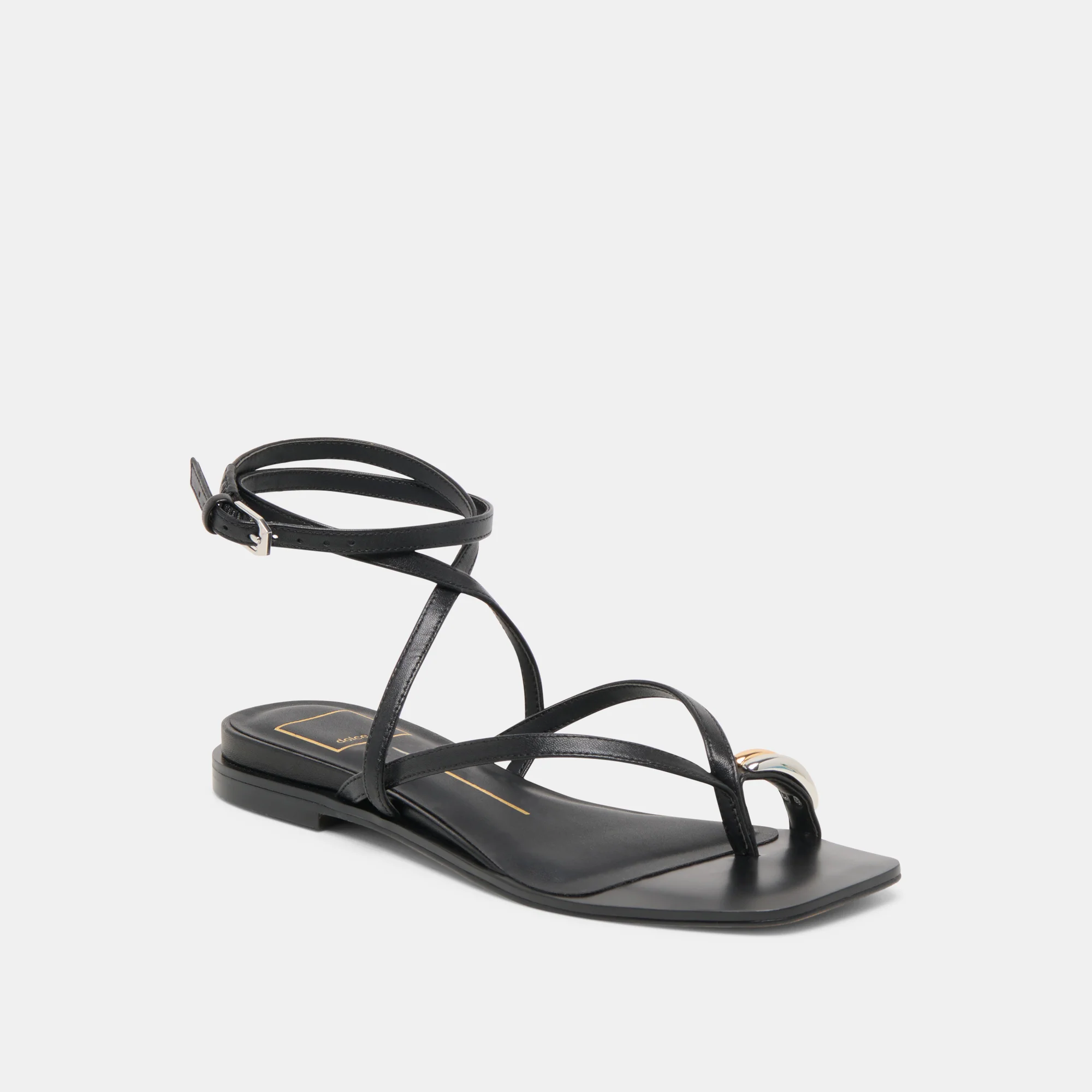TYRICE SANDALS BLACK LEATHER - Image 3