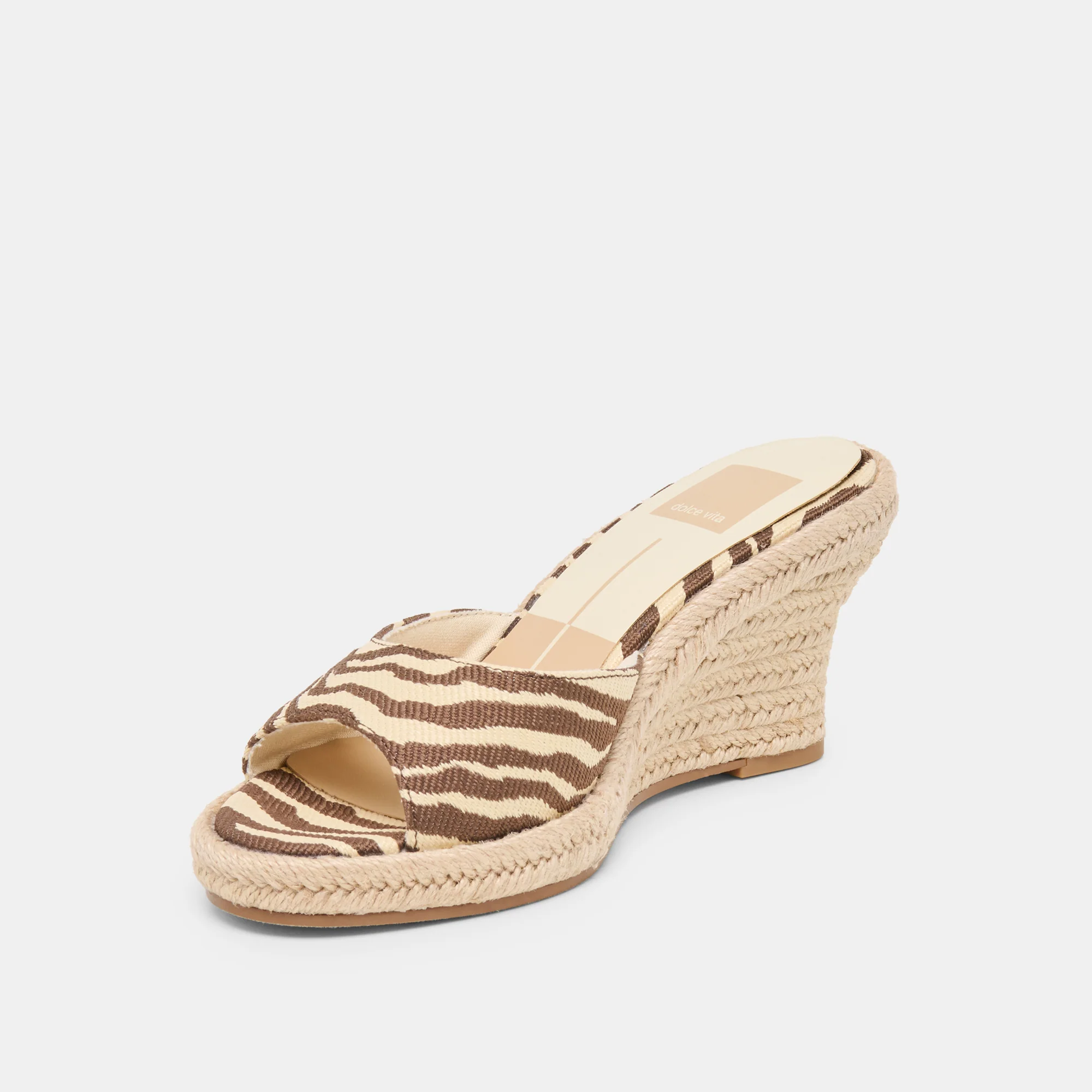 VAYA WEDGES BEIGE ZEBRA RAFFIA - Image 4