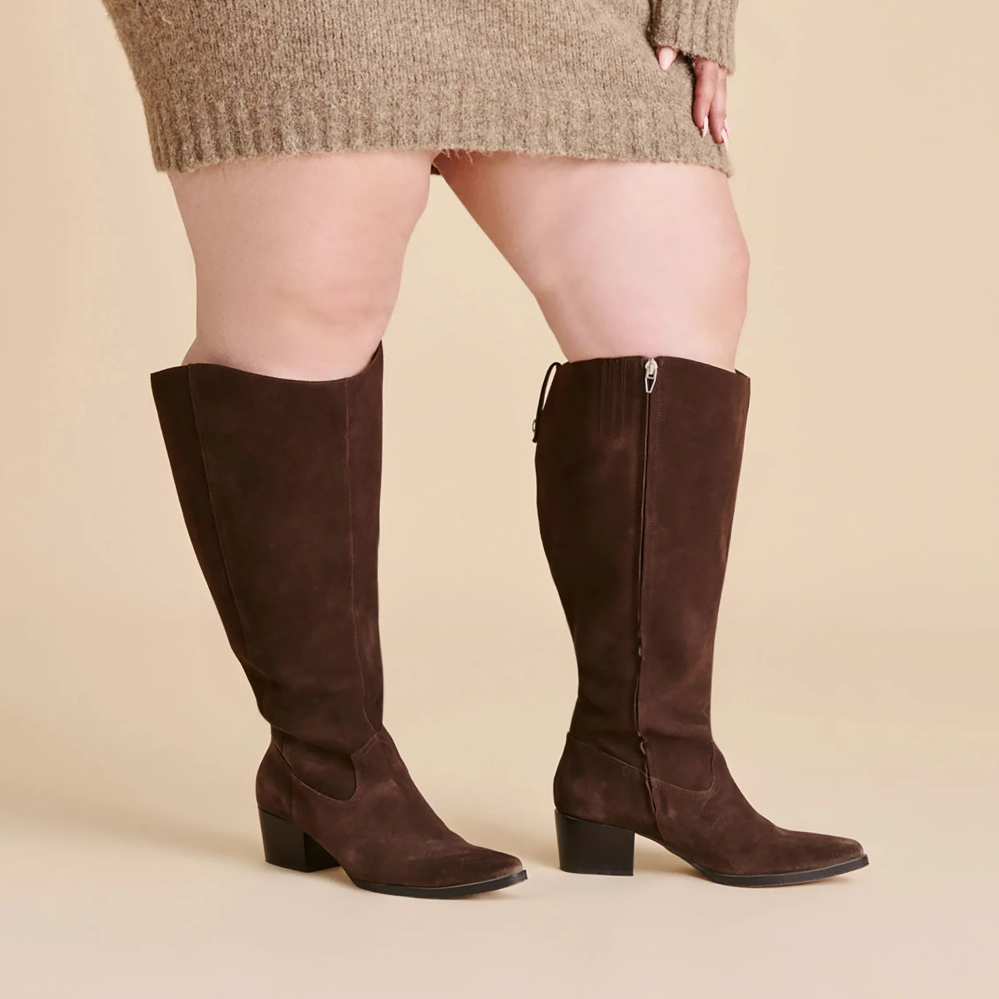 VIRONA H2O EXTRA WIDE CALF BOOTS DK BROWN SUEDE - Image 8