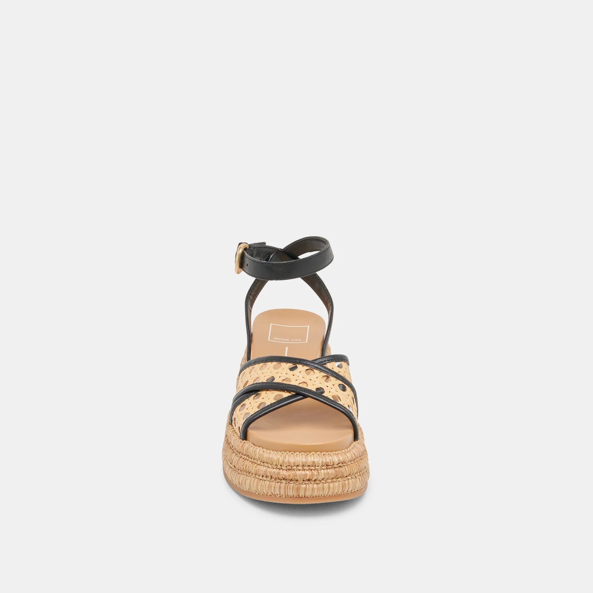 WRILEY SANDALS BLACK WOVEN RAFFIA - Image 7