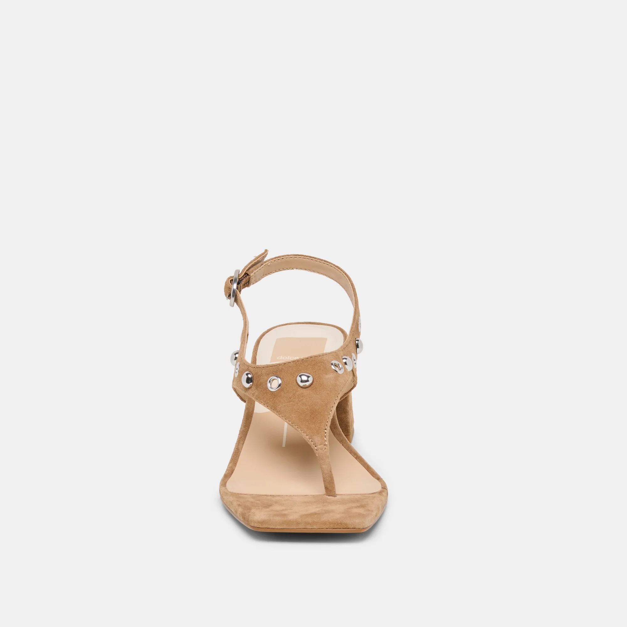 YVES STUD HEELS LT BROWN SUEDE - Image 8