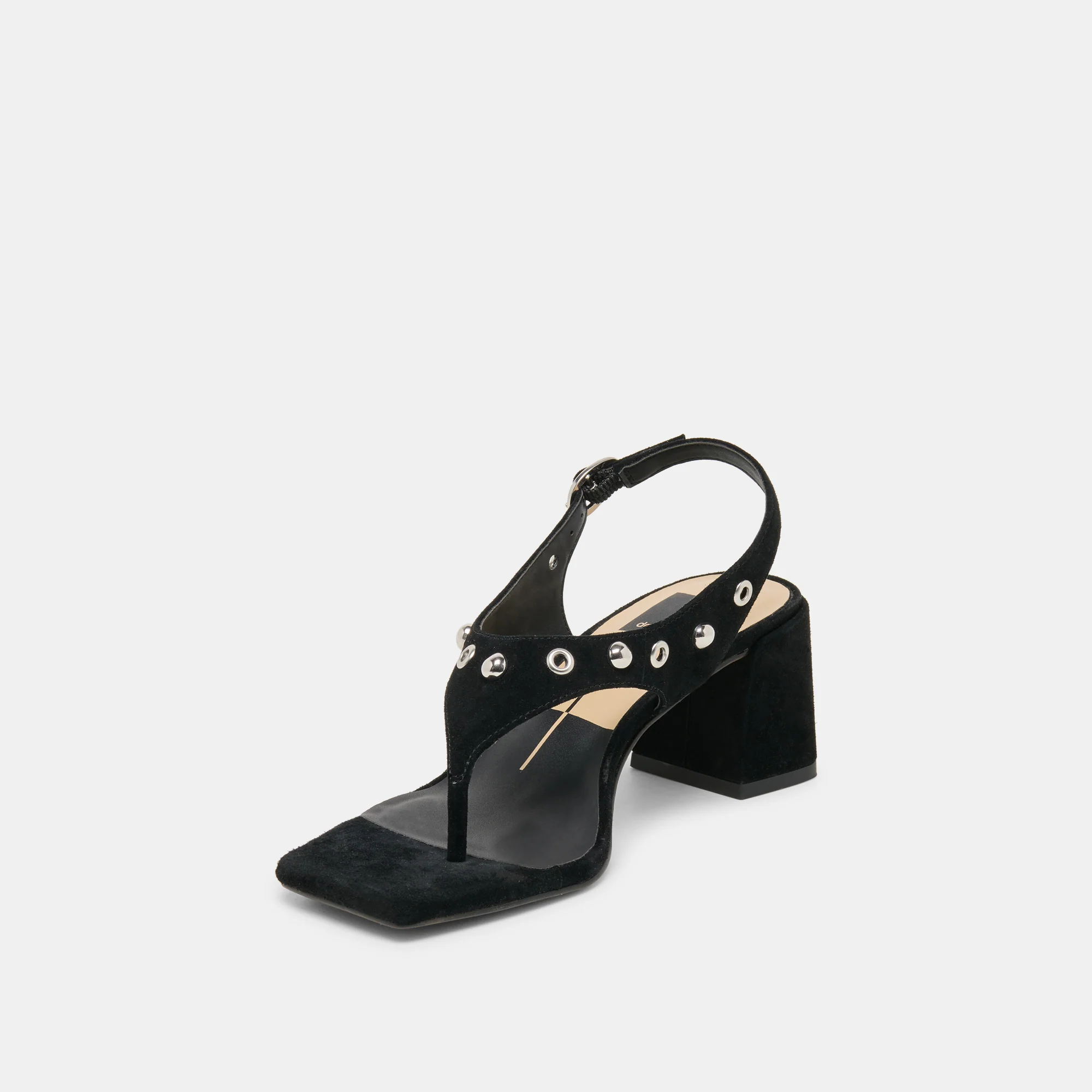 YVES STUD HEELS ONYX SUEDE - Image 4