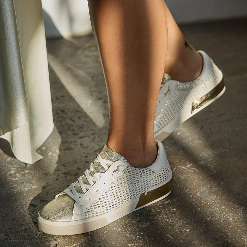 ZINA SNEAKERS BONE GOLD WOVEN - Image 6