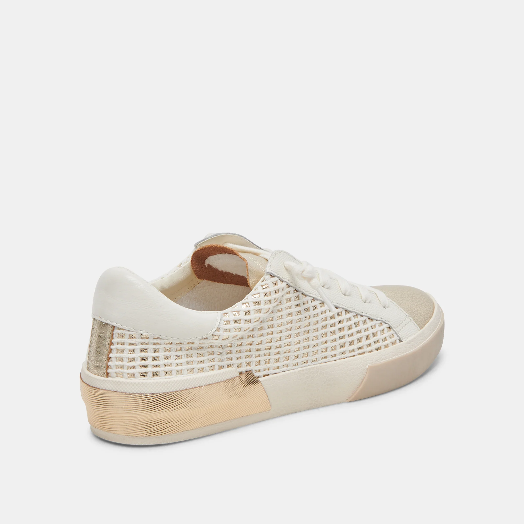 ZINA WIDE SNEAKERS BONE GOLD WOVEN - Image 3